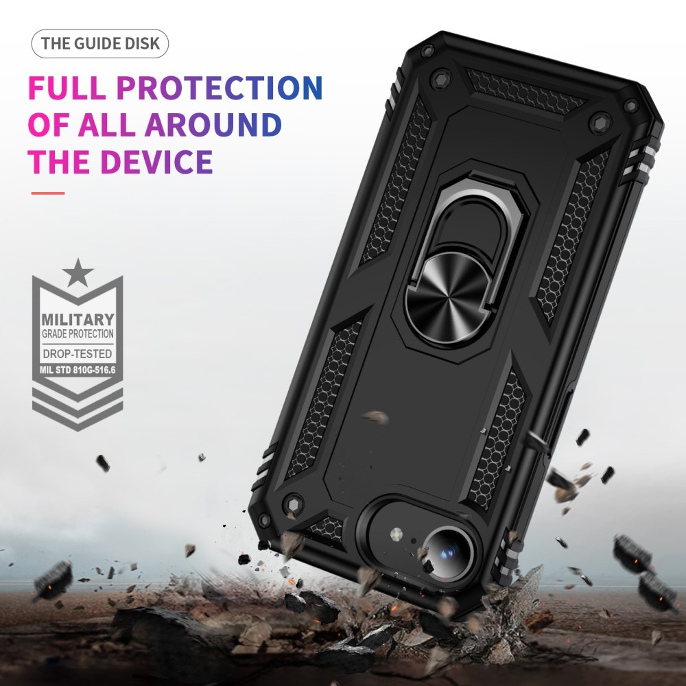 iPhone 17e / iPhone 16e hoesje Armor backcover met ringhouder - Zwart
