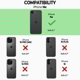 iPhone 16e hoesje Armor backcover met ringhouder - Zwart