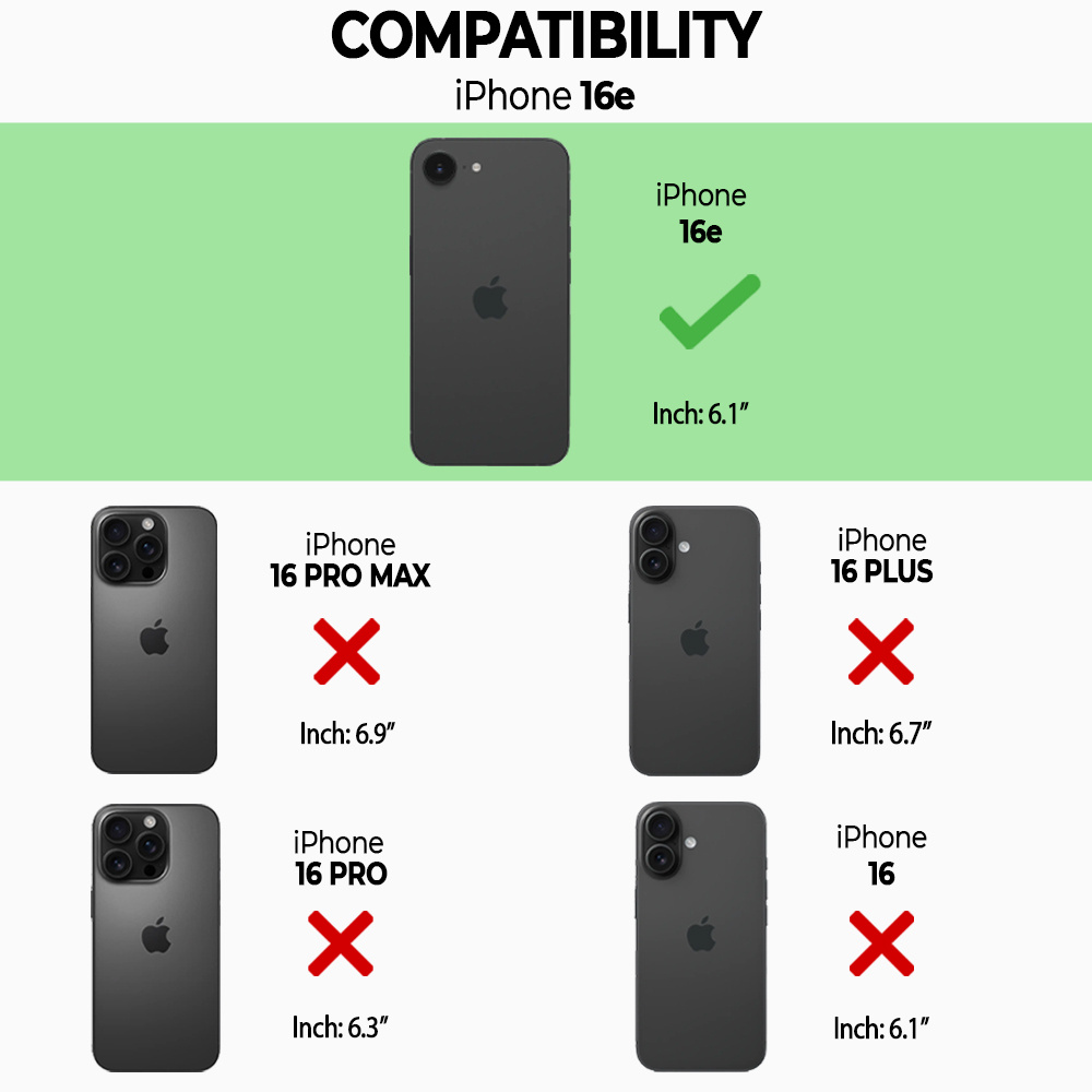 iPhone 17e / iPhone 16e hoesje Armor backcover met ringhouder - Zwart