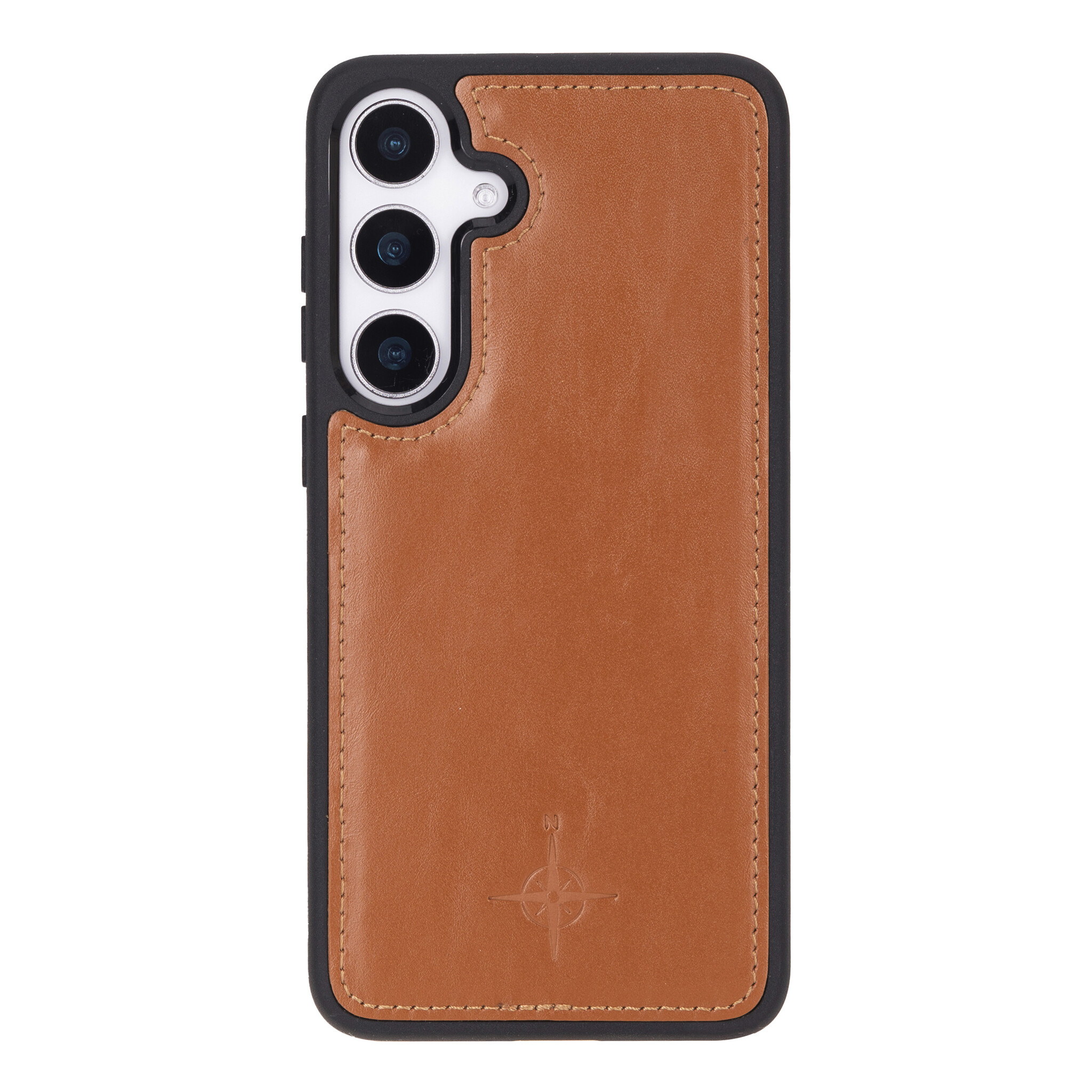 Samsung Galaxy S25 leren afneembare 2-in-1 bookcase telefoonhoes - Cognac