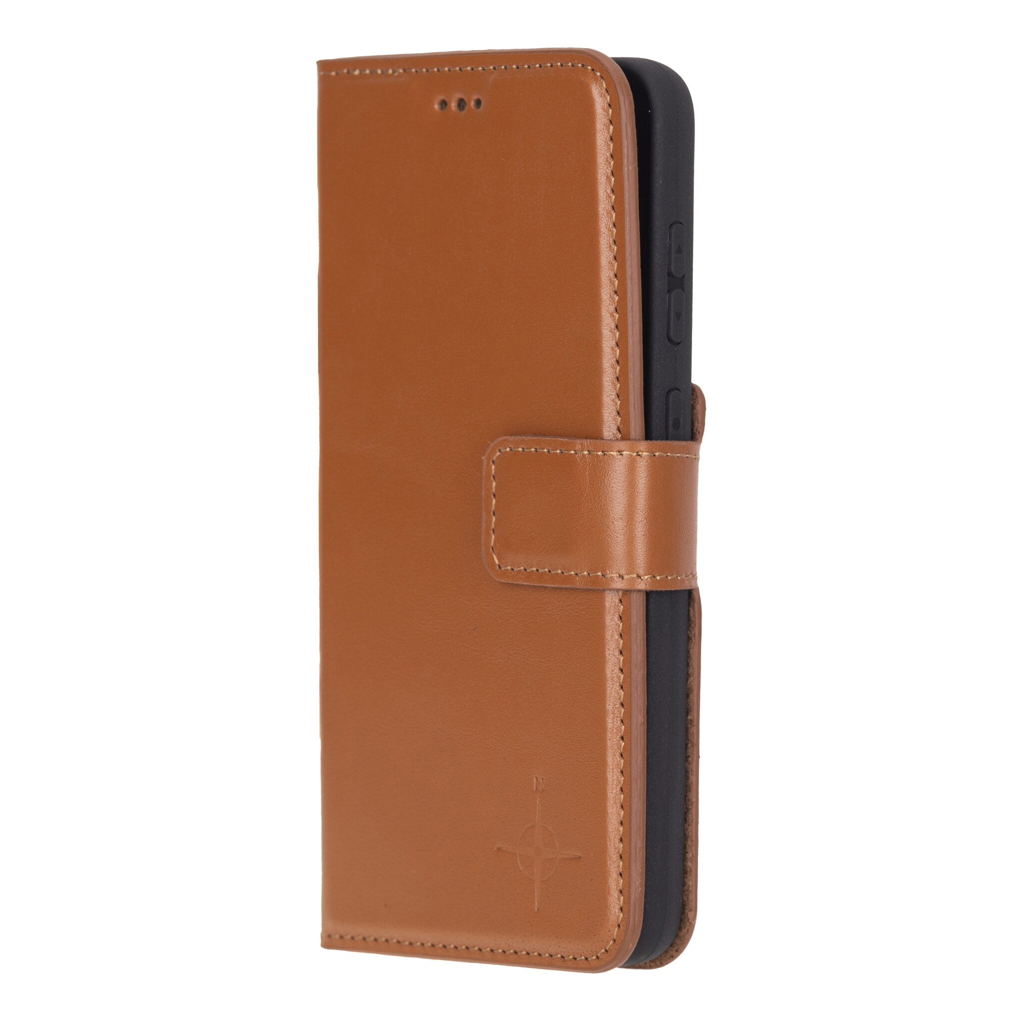 Samsung Galaxy S25 leren afneembare 2-in-1 bookcase telefoonhoes - Cognac