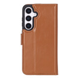 Samsung Galaxy S25 Plus leren afneembare 2-in-1 bookcase telefoonhoes - Cognac