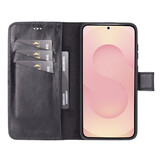 Samsung Galaxy S25 Plus leren afneembare 2-in-1 bookcase telefoonhoes - Zwart