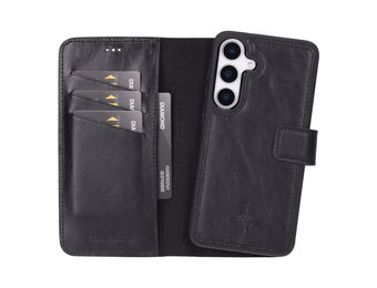 NorthLife Samsung Galaxy S25 Plus - Leren Afneembare 2-in-1 bookcase telefoonhoes - Zwart