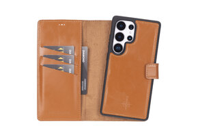 NorthLife Samsung Galaxy S25 Ultra - Leren Afneembare 2-in-1 bookcase telefoonhoes - Cognac