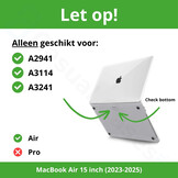 MacBook Air 15 inch (2023-2025) cover hoes case - Glitter Zwart