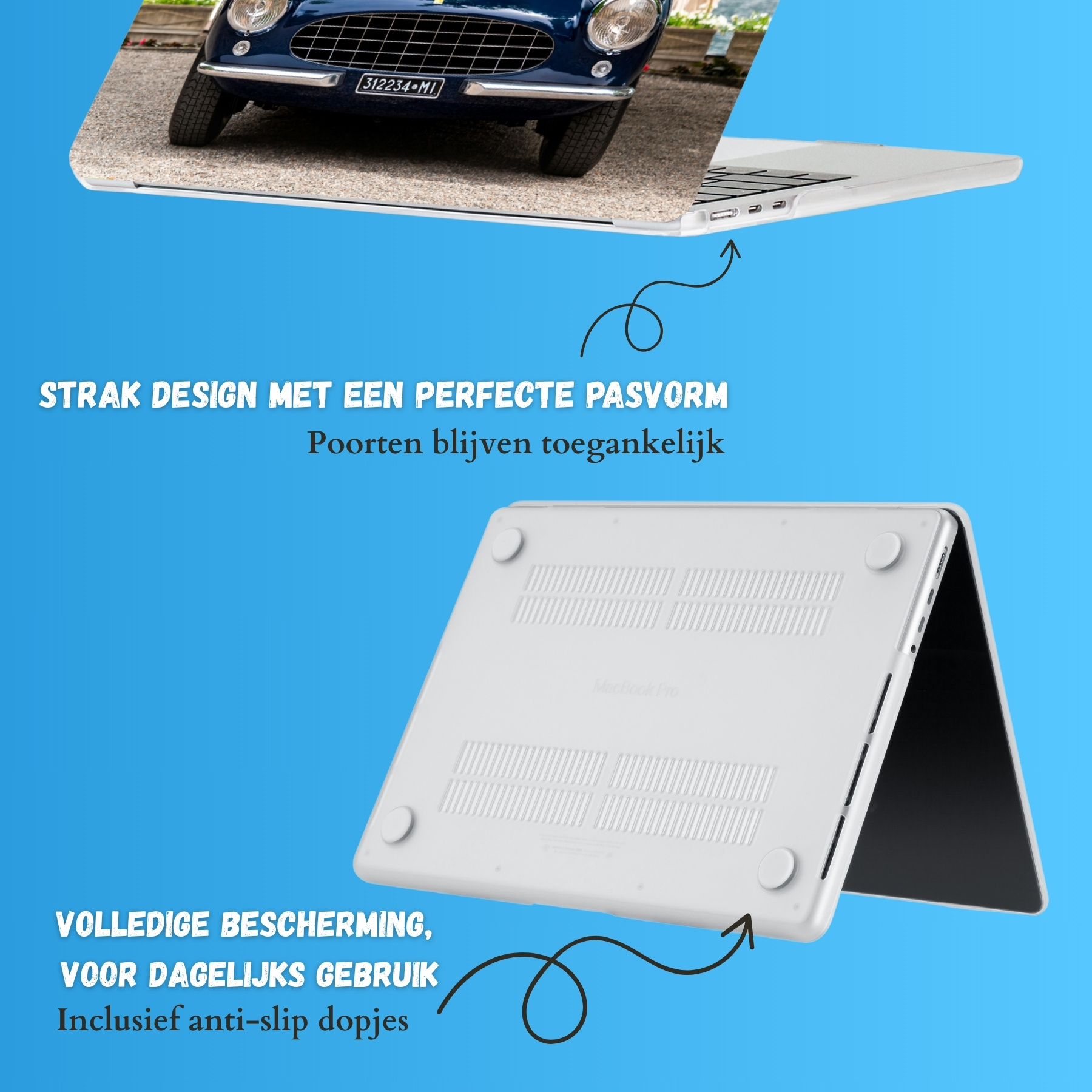 Maak je eigen MacBook Pro 16 inch (2021-2024) cover hoesje - Zonder uitsparing - Model A2485 / A2780 / A2991 / A3186 / A3403
