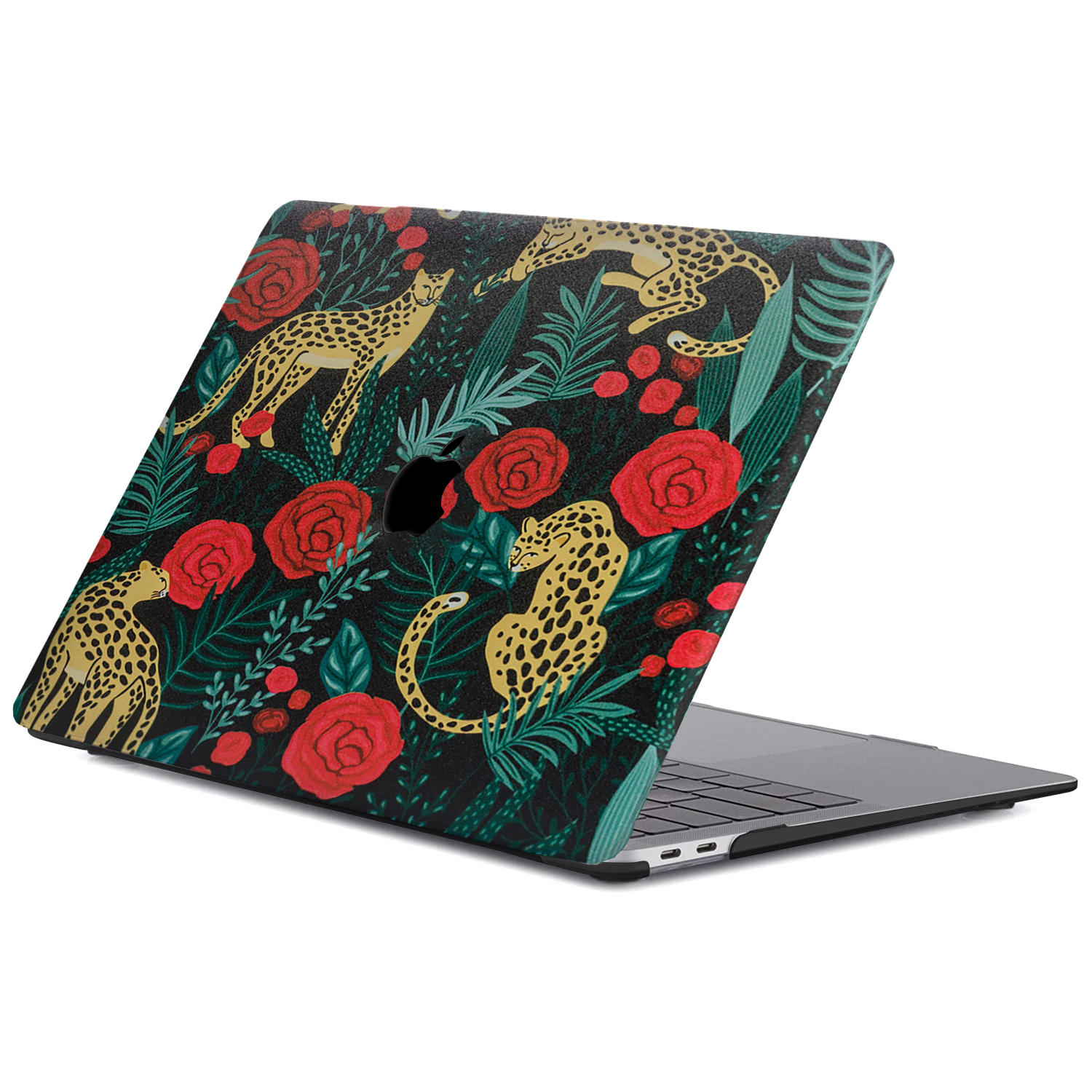 Lunso Leopard Roses cover hoes voor de MacBook Pro 13 inch (2016-2019)
