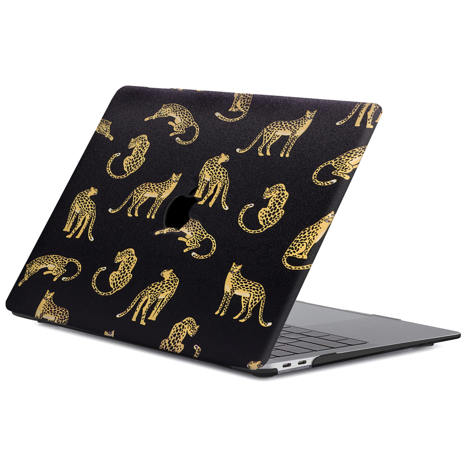 Lunso Leopard Black cover hoes voor de MacBook Pro 13 inch (2016-2019)