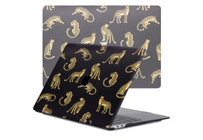 Lunso MacBook Air 13 inch (2018-2019) cover hoes - case - Leopard Black