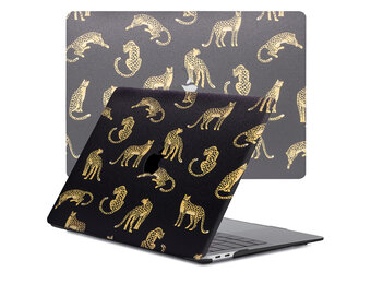 Lunso MacBook Air 13 inch (2018-2019) cover hoes - case - Leopard Black
