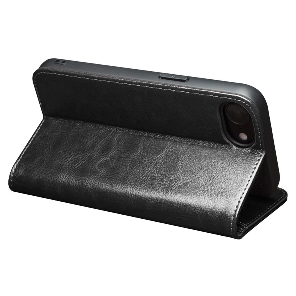 iPhone 17e / iPhone 16e leren bookcase hoesje - Zwart