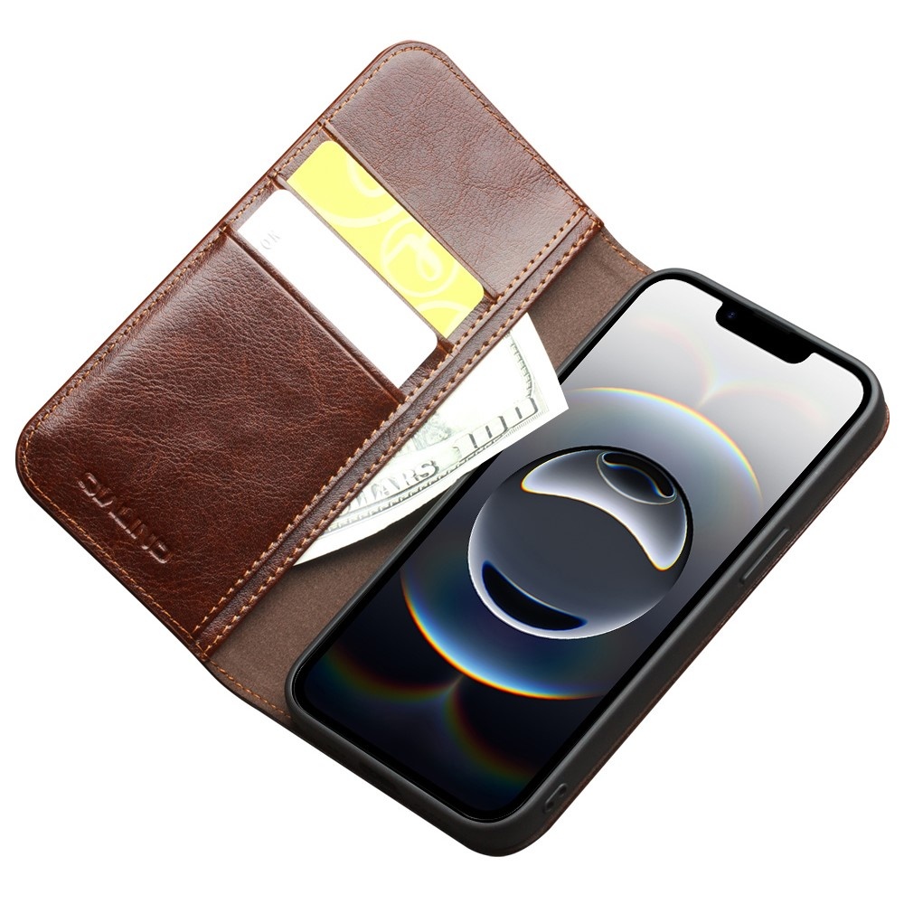 iPhone 17e / iPhone 16e leren bookcase hoesje - Bruin