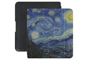 Lunso Kobo Forma hoes (8 inch) - Vegan Saffiano Leren sleepcover - Van Gogh Sterrennacht