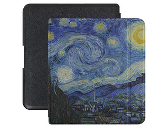 Lunso Kobo Forma hoes (8 inch) - Vegan Saffiano Leren sleepcover - Van Gogh Sterrennacht