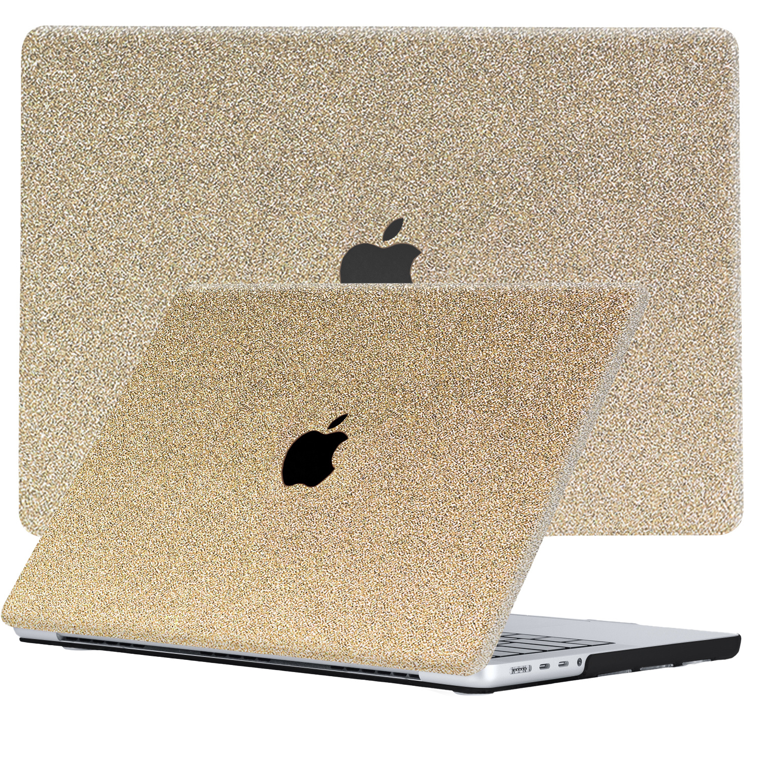 MacBook Air 13 inch (2020) cover hoes Glitter Goud