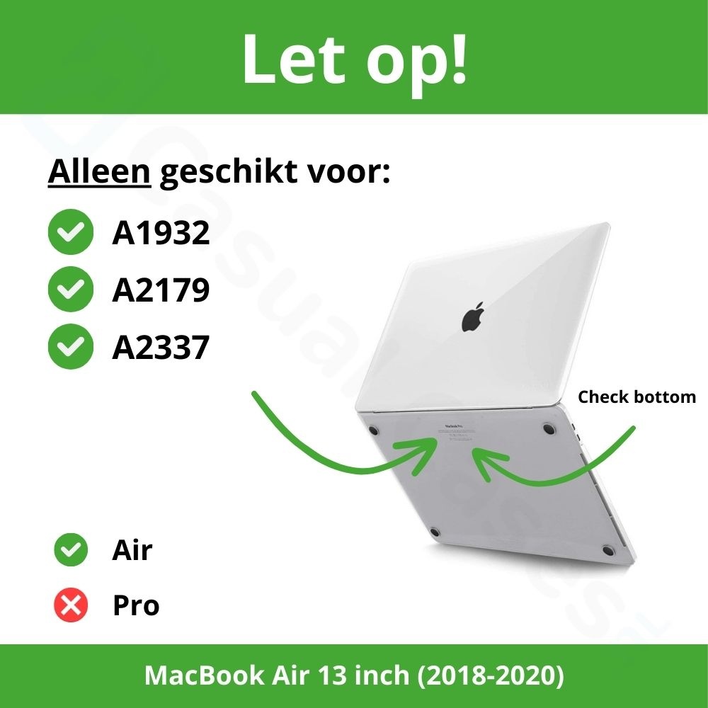 MacBook Air 13 inch (2020) cover hoes Glitter Goud