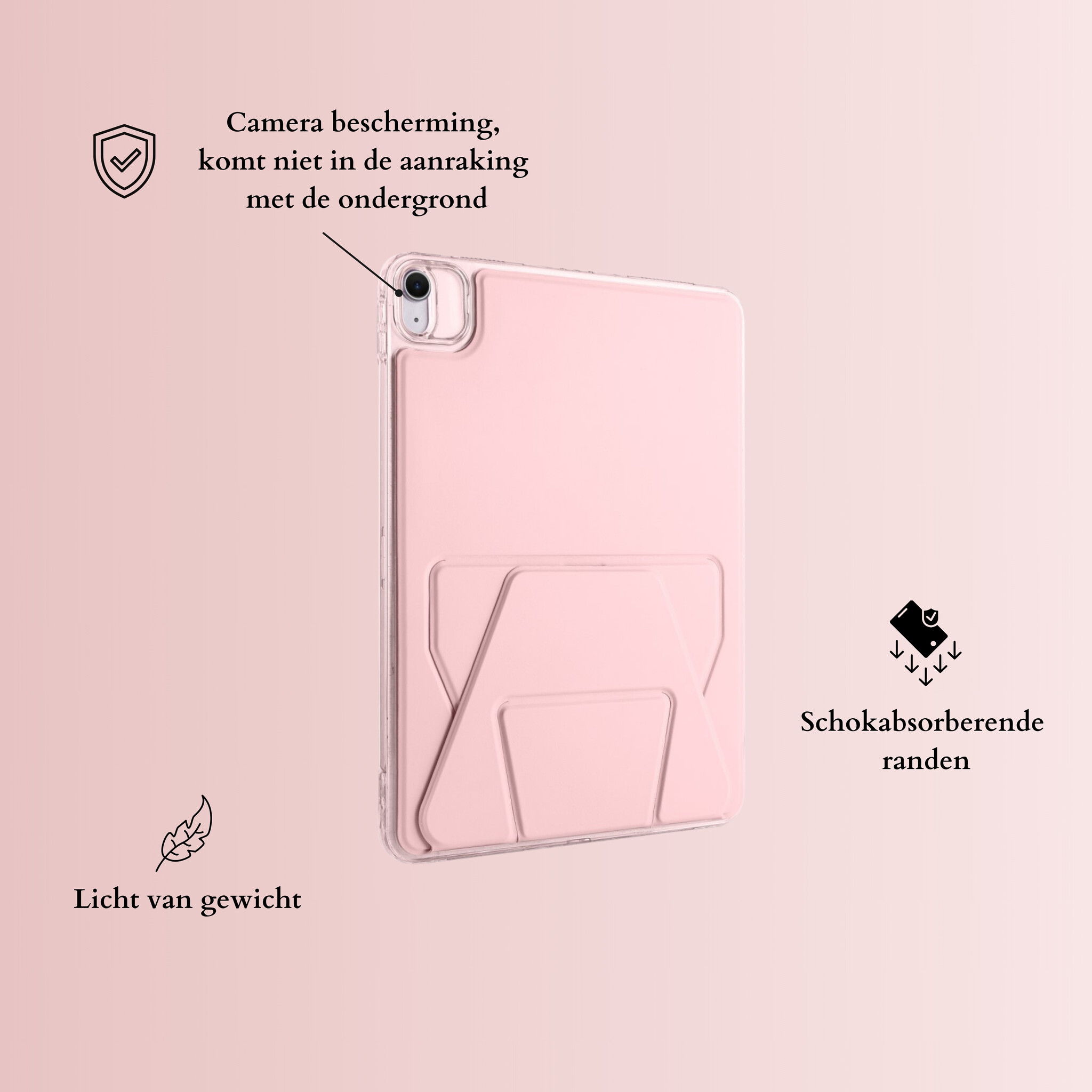 Stevige en slanke back cover hoesje voor iPad Air 11 inch 2024/2025 met standfunctie