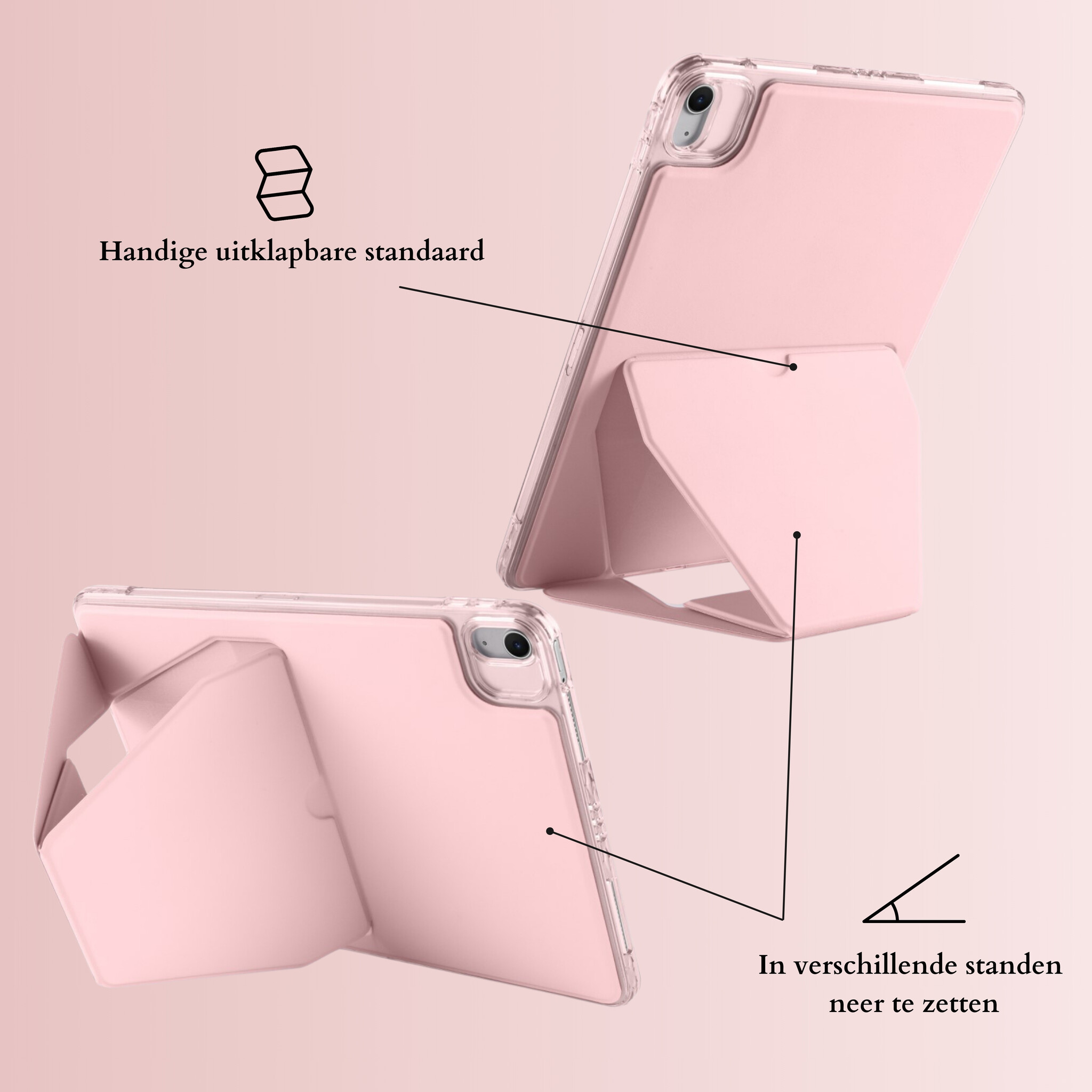 Stevige en slanke back cover hoesje voor iPad Air 11 inch 2024/2025 met standfunctie