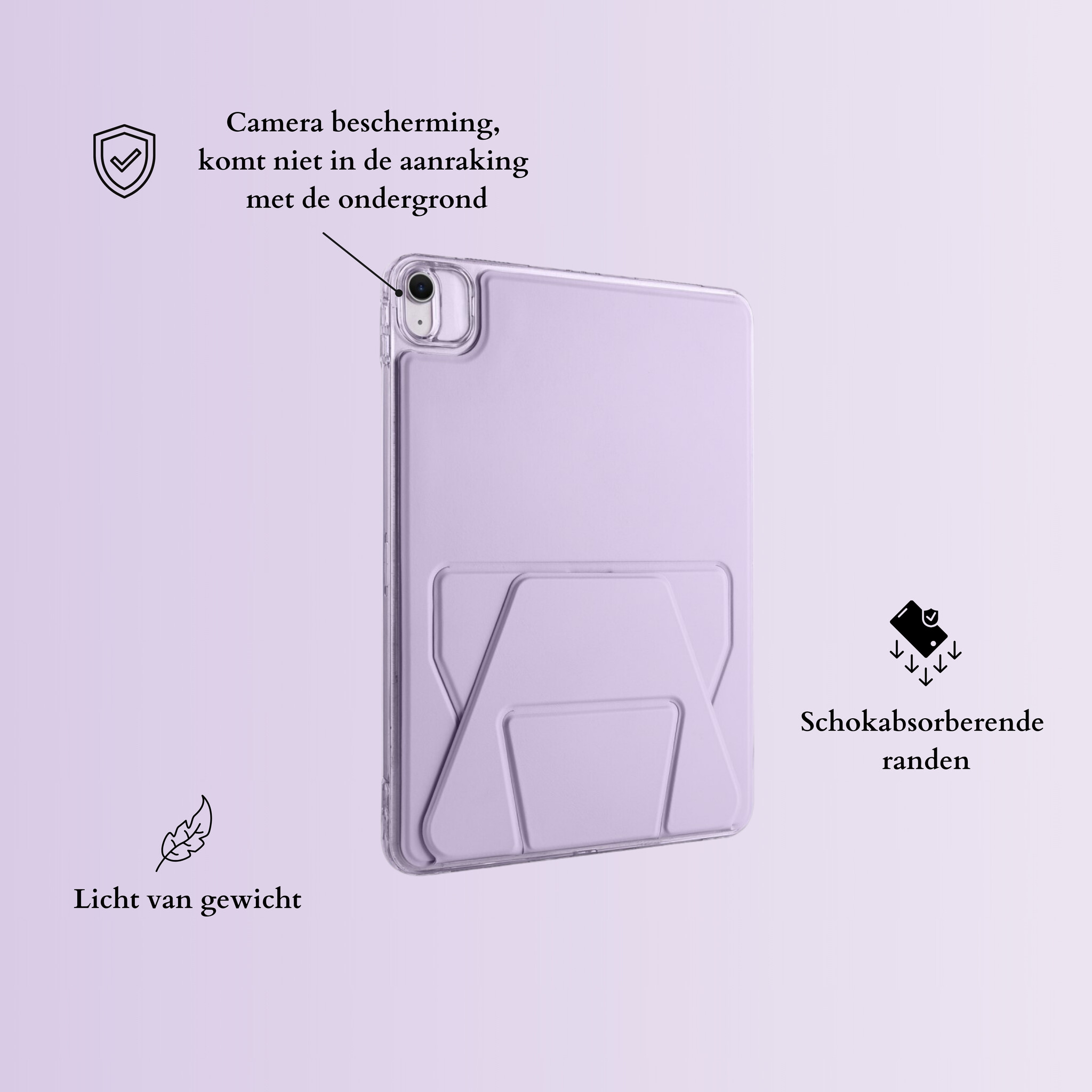 Stevige en slanke back cover hoesje voor iPad Air 11 inch 2024/2025 met standfunctie
