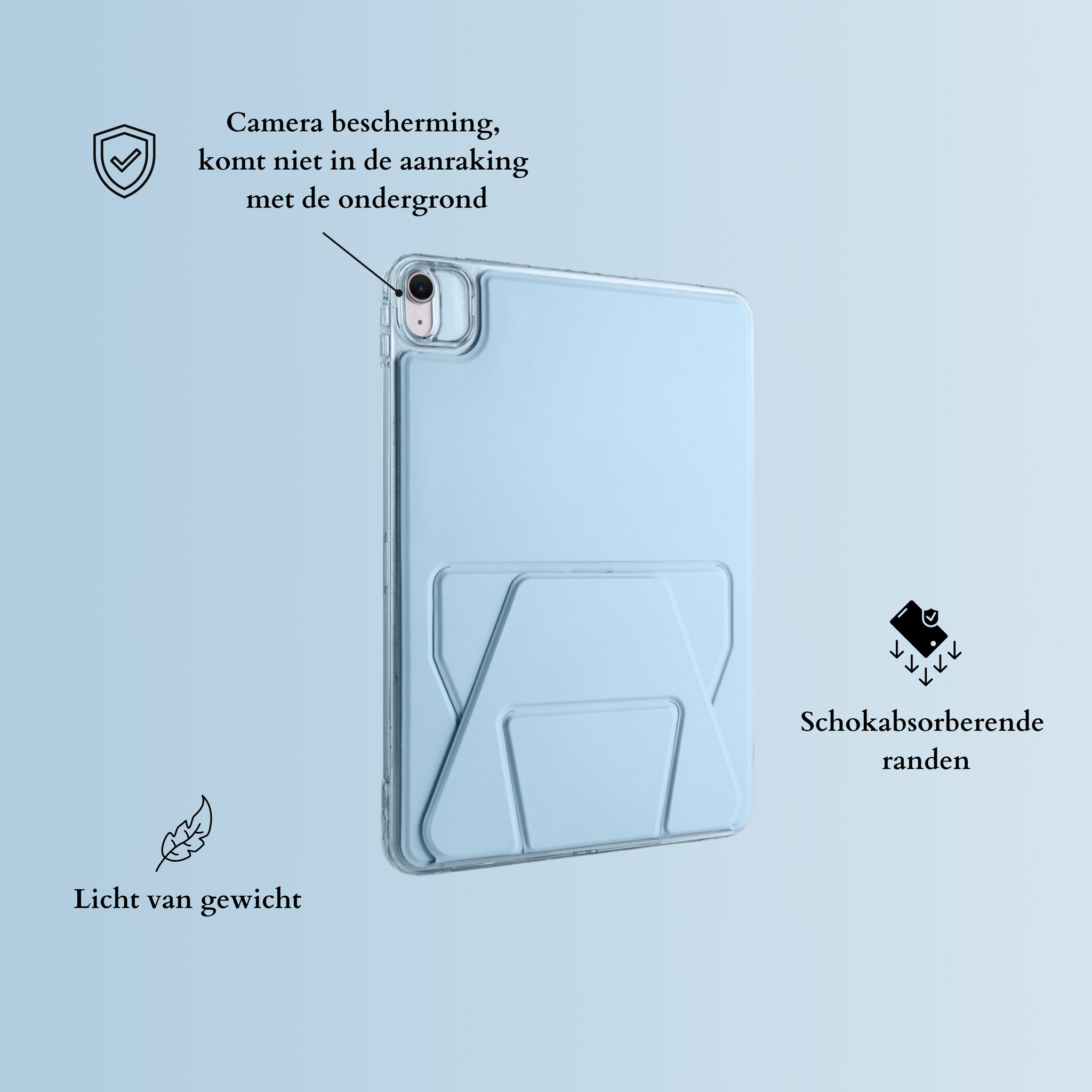 Stevige en slanke back cover hoesje voor iPad Air 11 inch 2024/2025 met standfunctie