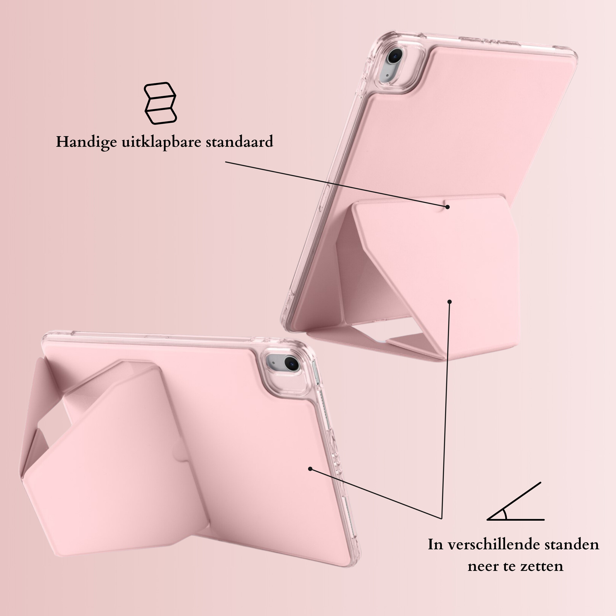 Stevige en slanke back cover hoesje voor iPad Air 13 inch 2024/2025 met standfunctie