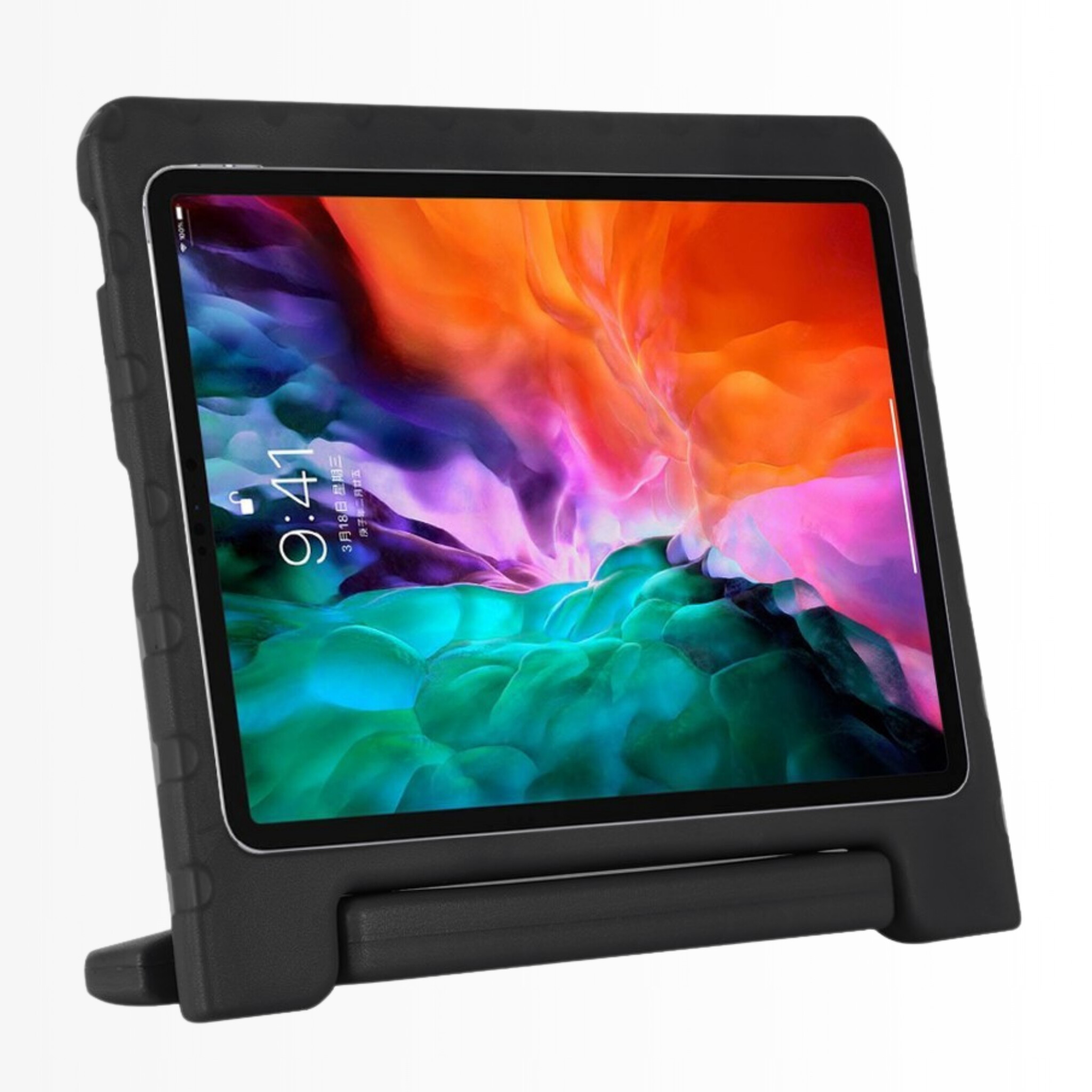 iPad Air 11 inch (2024/2025) EVA Schokbestendige Kinderhoes met handvat - Zwart