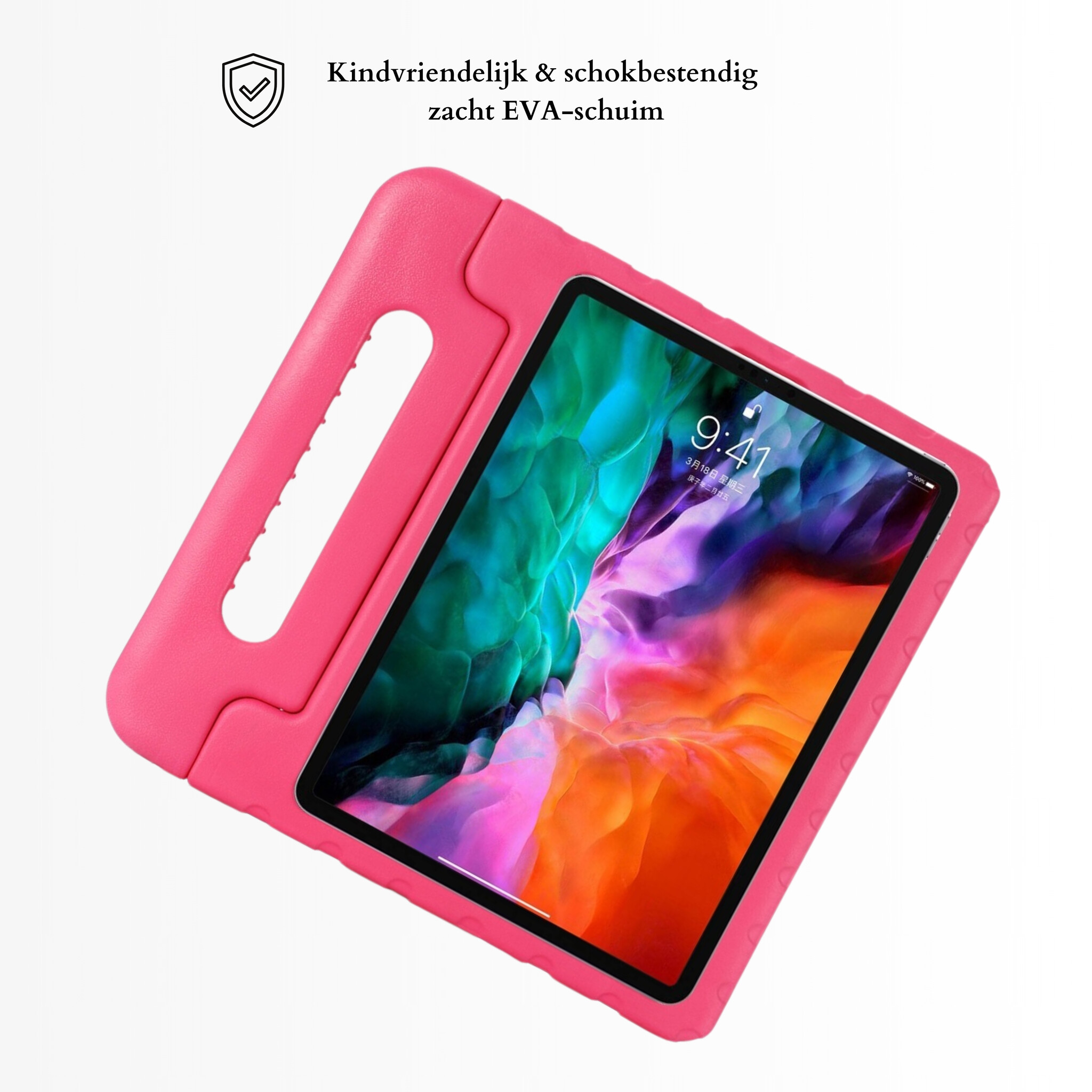 iPad Air 11 inch (2024/2025) EVA Schokbestendige Kinderhoes met handvat - Roze