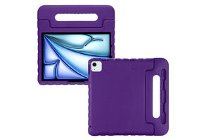 Lunso iPad Air 11 inch (2024/2025) - EVA Schokbestendige Kinderhoes met handvat - Paars