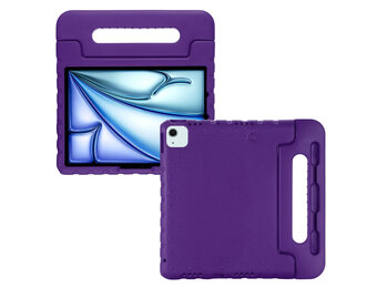 Lunso iPad Air 11 inch (2024/2025) - EVA Schokbestendige Kinderhoes met handvat - Paars