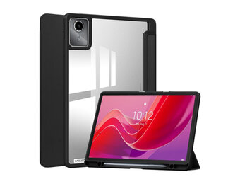 Lunso Lenovo Tab M11 - Luxe Acrylic Tri-Fold Bookcase hoes - Zwart