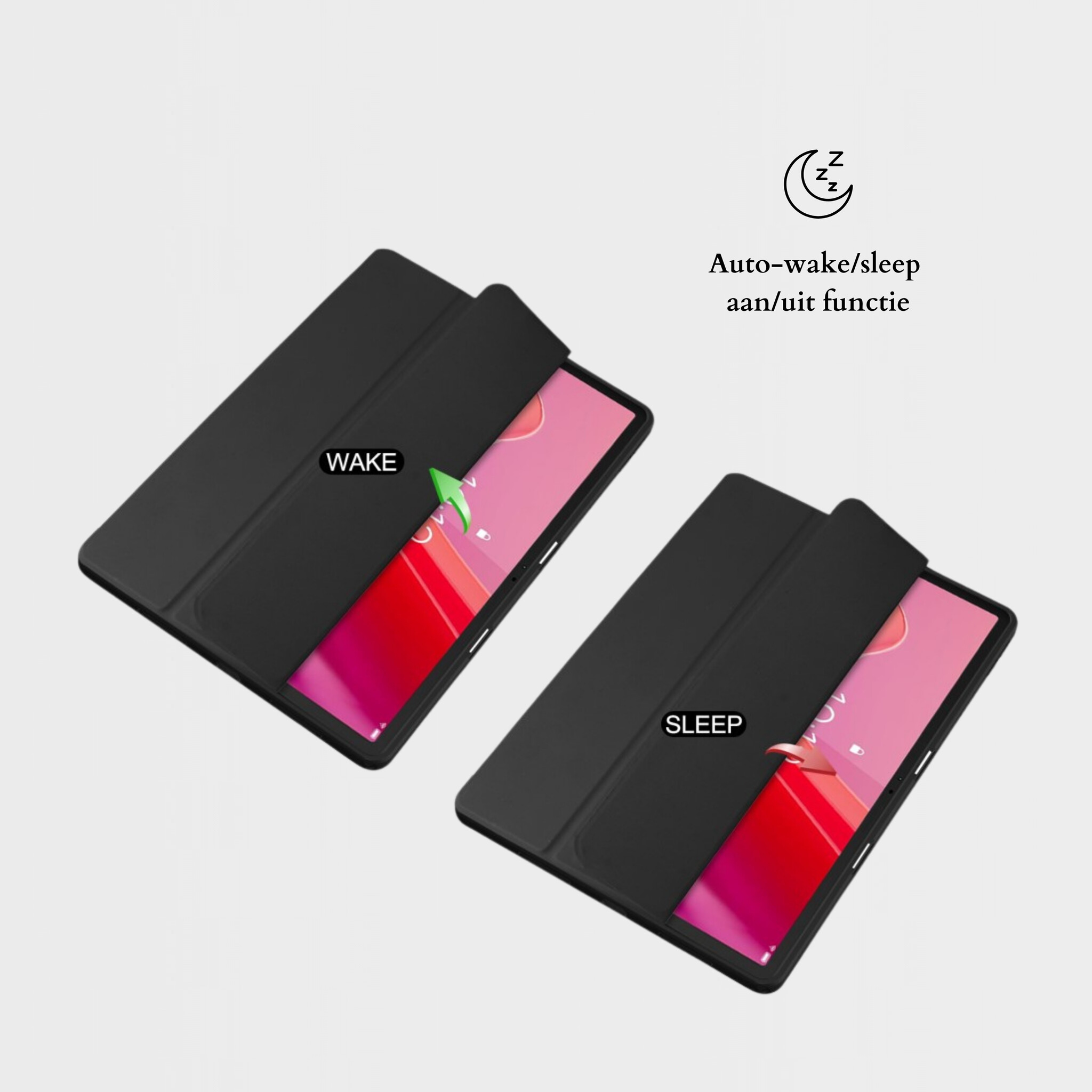Lenovo Tab M11 Luxe Acrylic Tri-Fold Bookcase hoes - Zwart