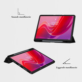 Lenovo Tab M11 Luxe Acrylic Tri-Fold Bookcase hoes - Zwart