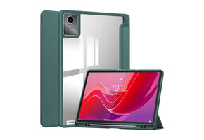 Lunso Lenovo Tab M11 - Luxe Acrylic Tri-Fold Bookcase hoes - Groen