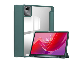 Lunso Lenovo Tab M11 - Luxe Acrylic Tri-Fold Bookcase hoes - Groen