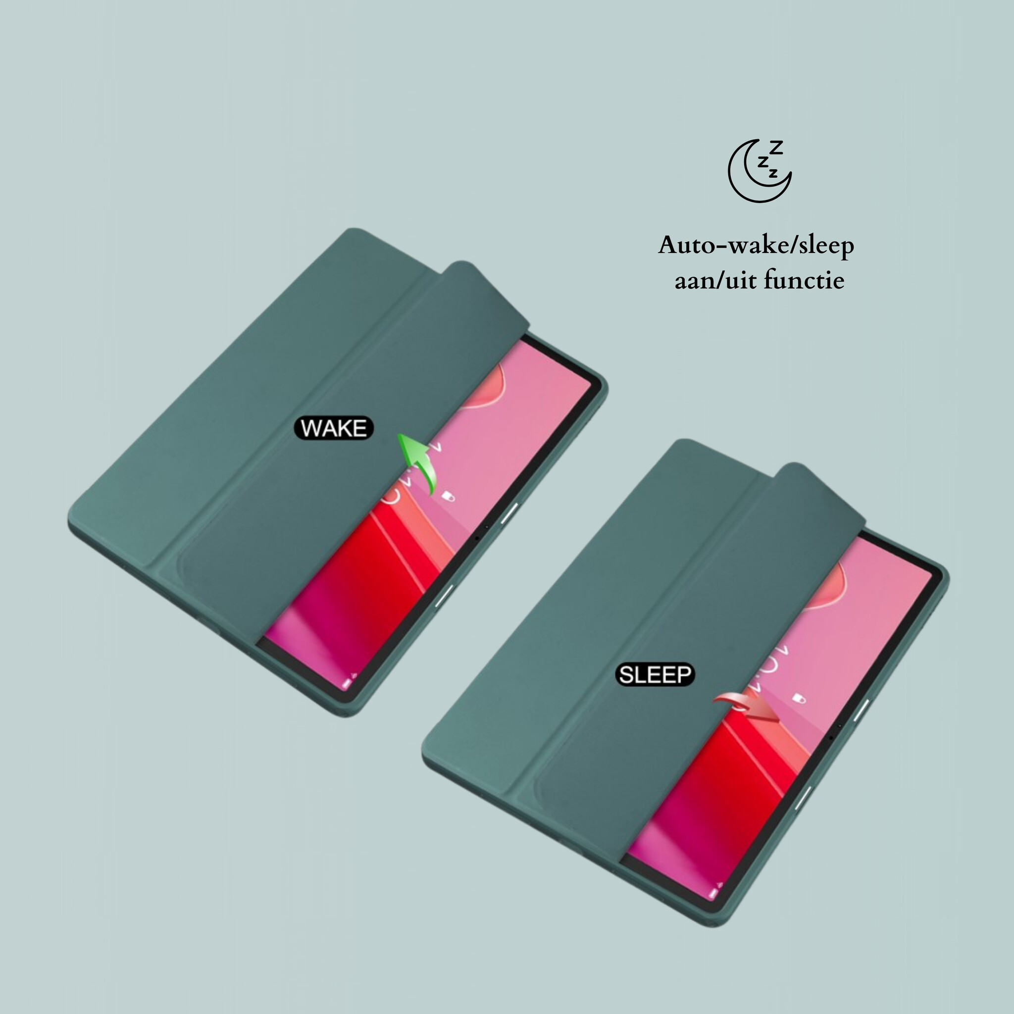 Lenovo Tab M11 Luxe Acrylic Tri-Fold Bookcase hoes - Groen