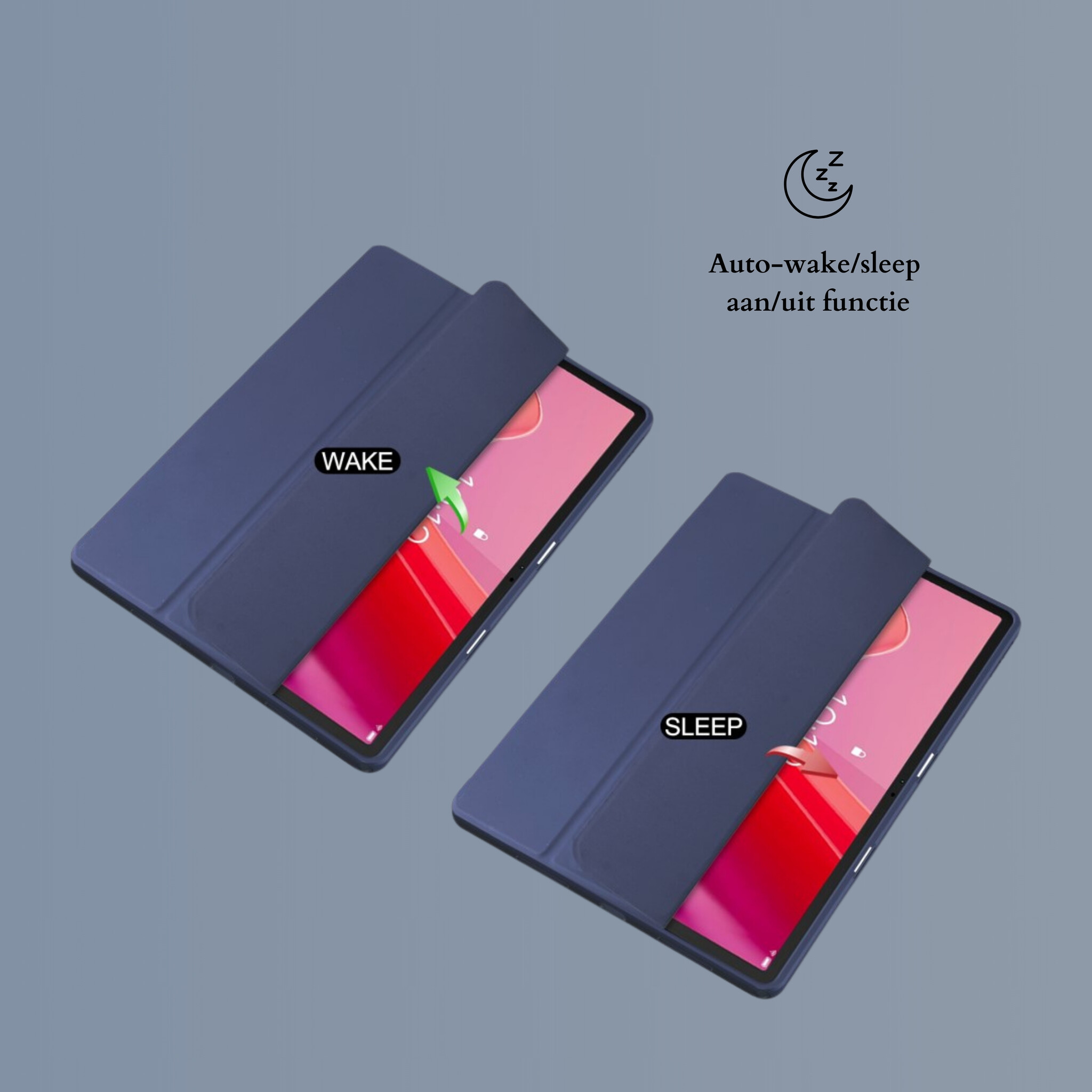 Lenovo Tab M11 Luxe Acrylic Tri-Fold Bookcase hoes - Blauw