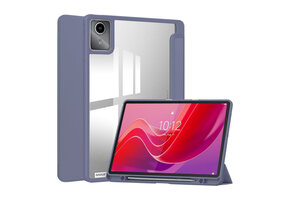 Lunso Lenovo Tab M11 - Luxe Acrylic Tri-Fold Bookcase hoes - Lila