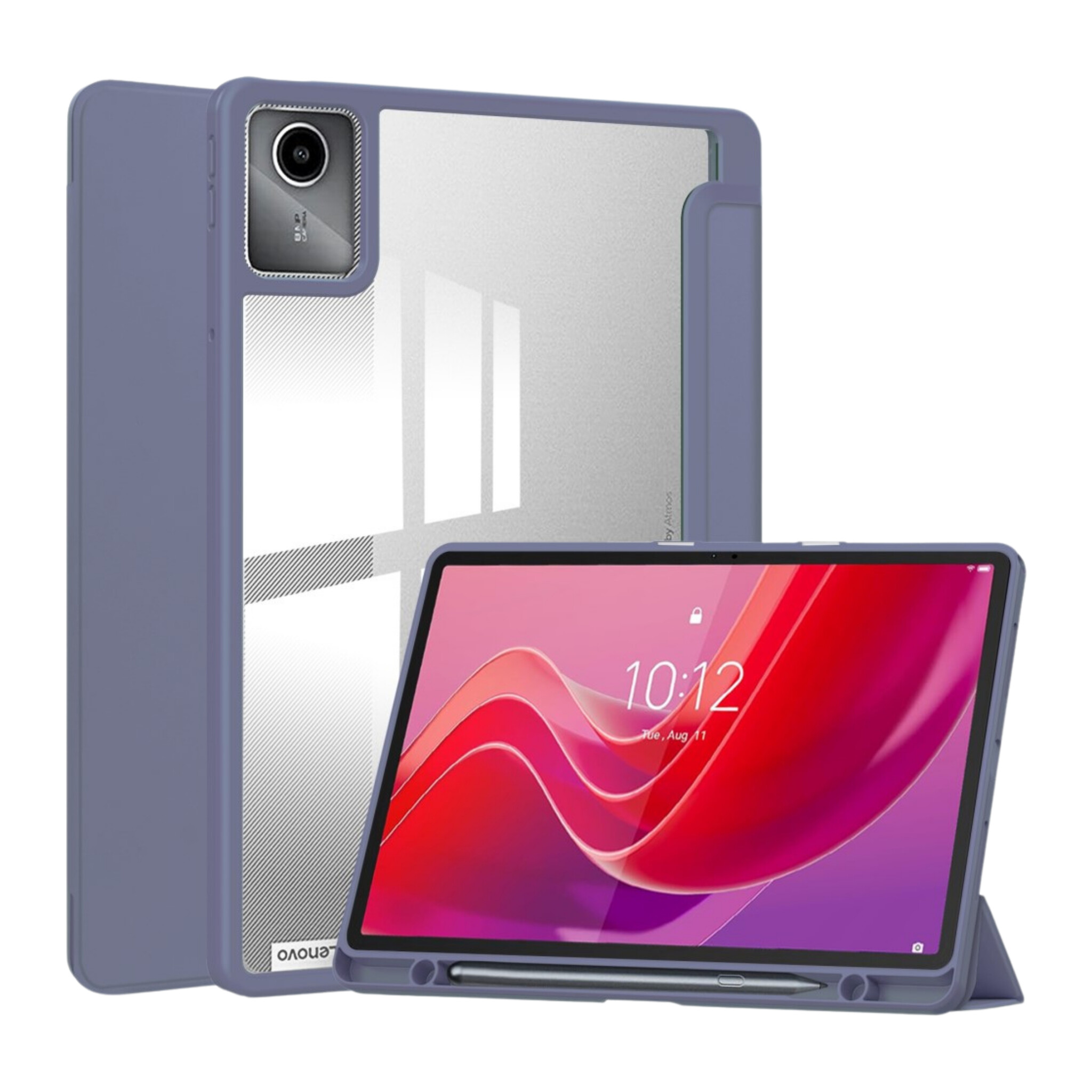 Lunso Lenovo Tab M11 - Luxe Acrylic Tri-Fold Bookcase hoes - Lila
