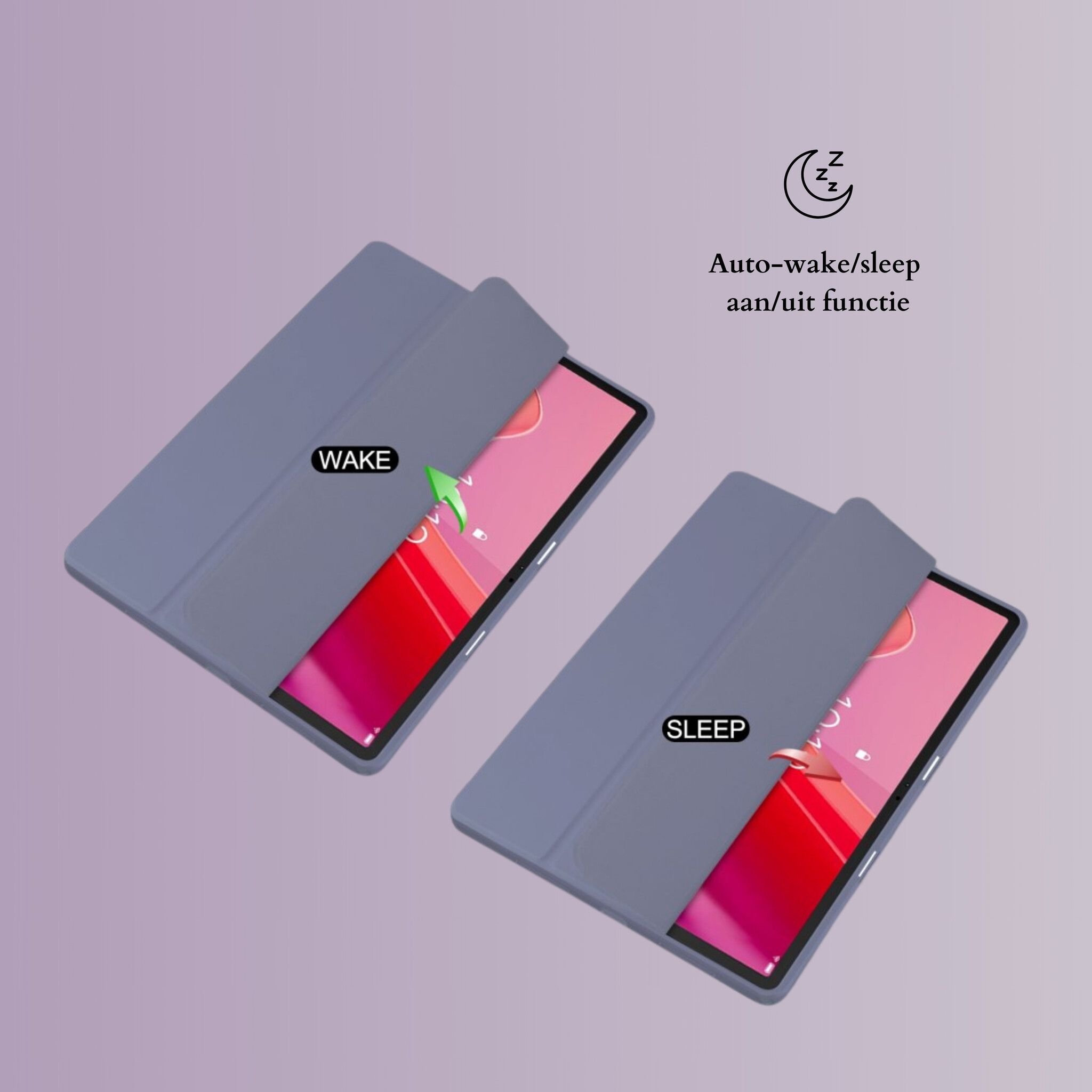 Lenovo Tab M11 Luxe Acrylic Tri-Fold Bookcase hoes - Lila