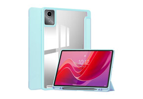 Lunso Lenovo Tab M11 - Luxe Acrylic Tri-Fold Bookcase hoes - Babyblauw