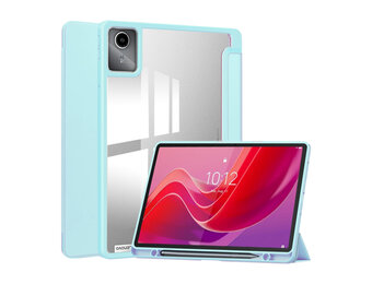 Lunso Lenovo Tab M11 - Luxe Acrylic Tri-Fold Bookcase hoes - Babyblauw