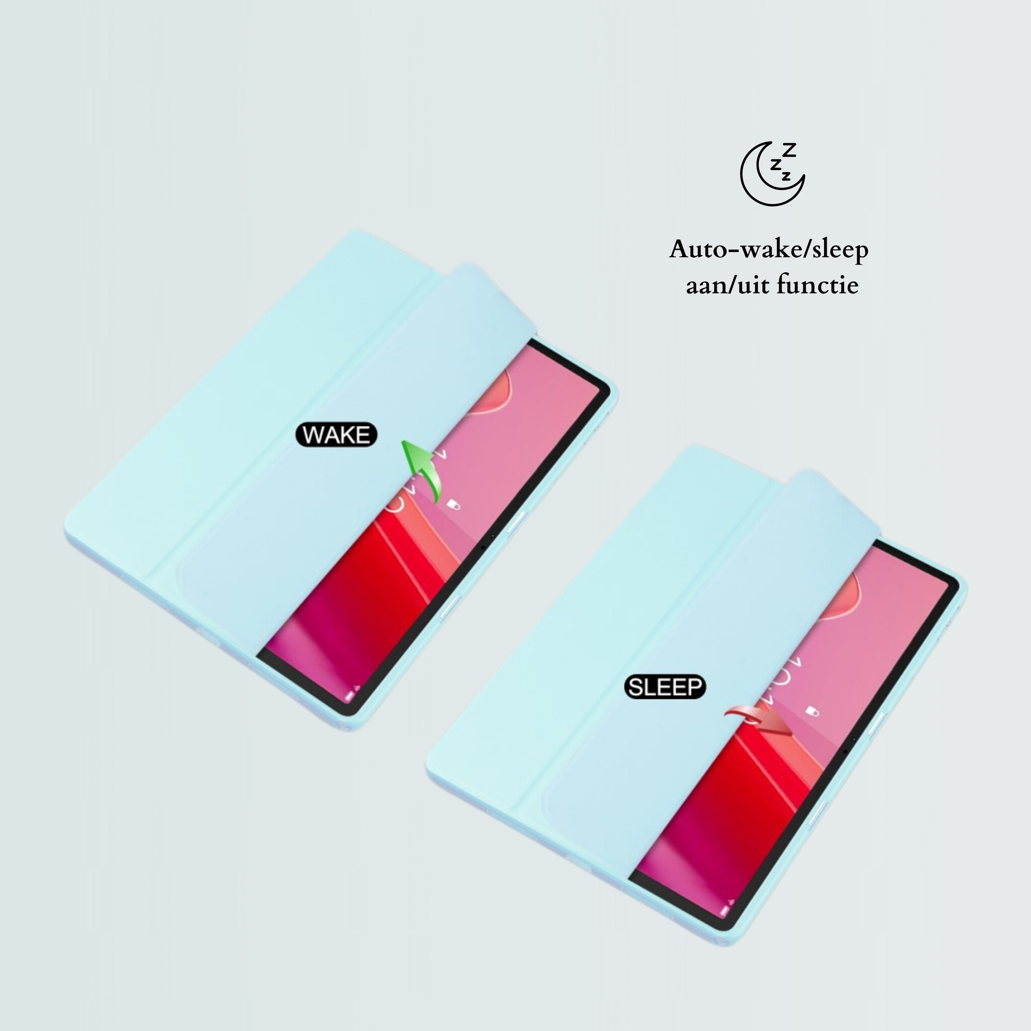 Lenovo Tab M11 Luxe Acrylic Tri-Fold Bookcase hoes - Babyblauw