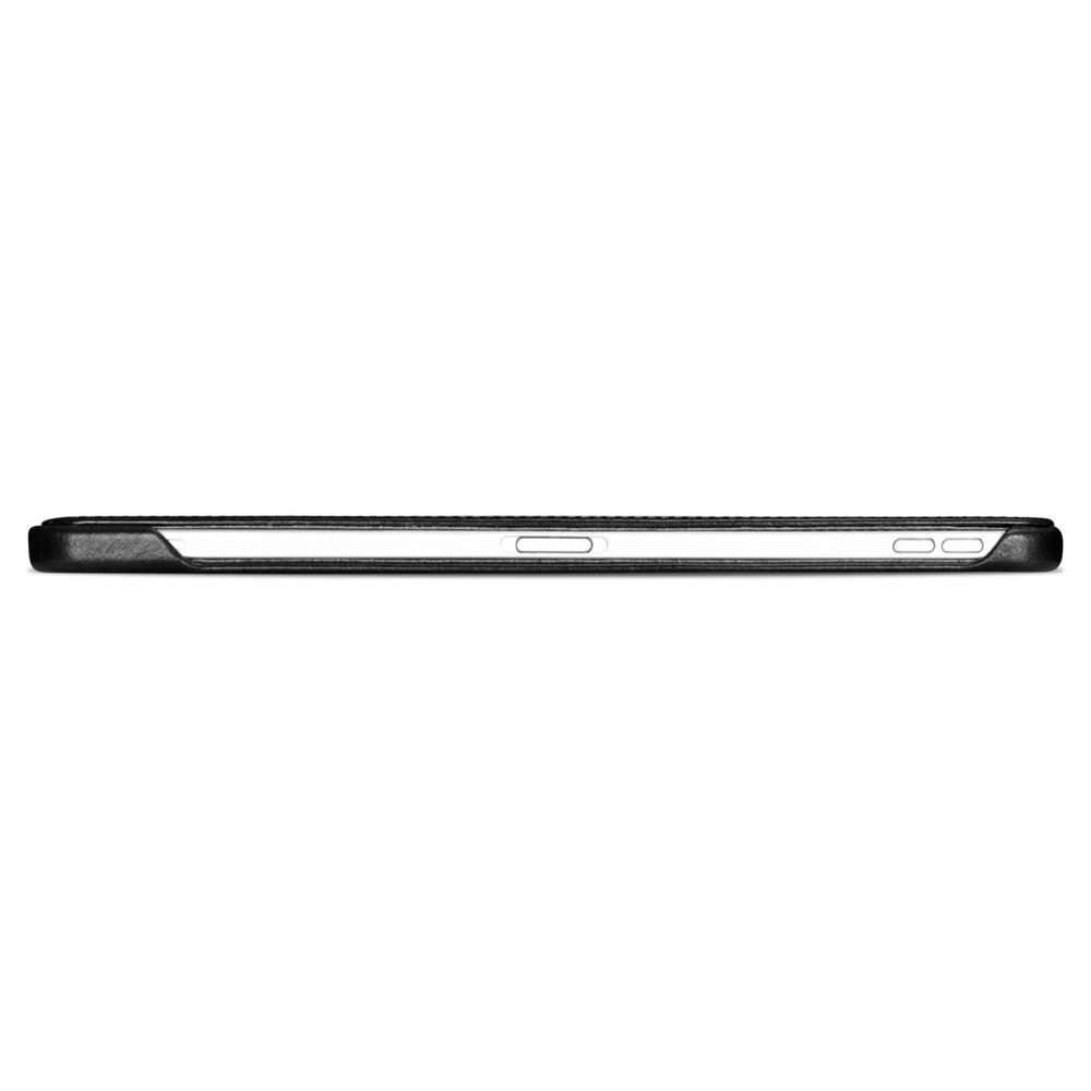iPad Air 13 inch (2024/2025) Tri-Fold echt leren bookcase hoes - Zwart