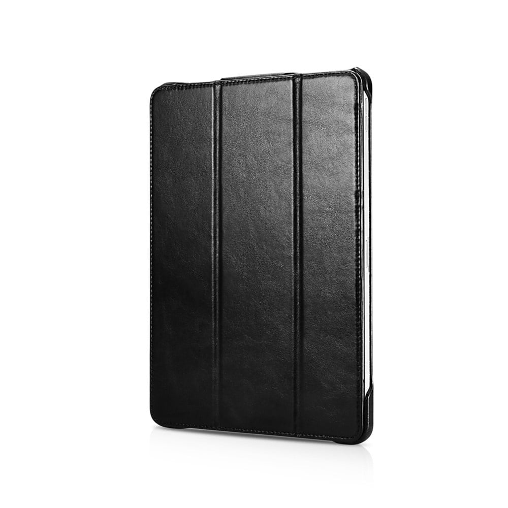 iPad Air 11 inch (2024/2025) Tri-Fold echt leren bookcase hoes - Zwart