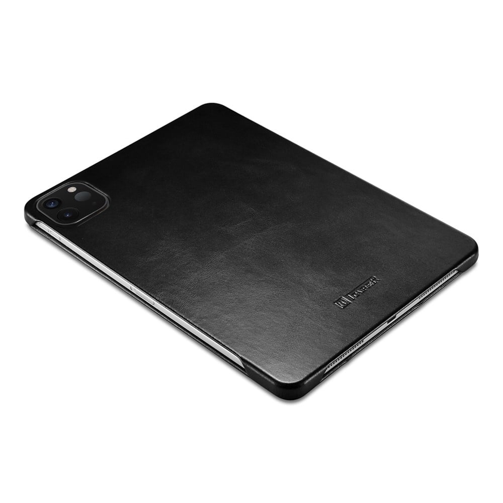 iPad Air 11 inch (2024/2025) Tri-Fold echt leren bookcase hoes - Zwart