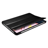 iPad Air 11 inch (2024/2025) Tri-Fold echt leren bookcase hoes - Zwart