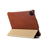 iPad Air 11 inch (2024/2025) Tri-Fold echt leren bookcase hoes - Cognac