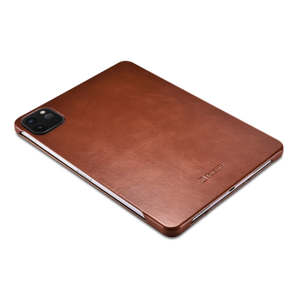 iPad Air 11 inch (2024/2025) Tri-Fold echt leren bookcase hoes - Cognac