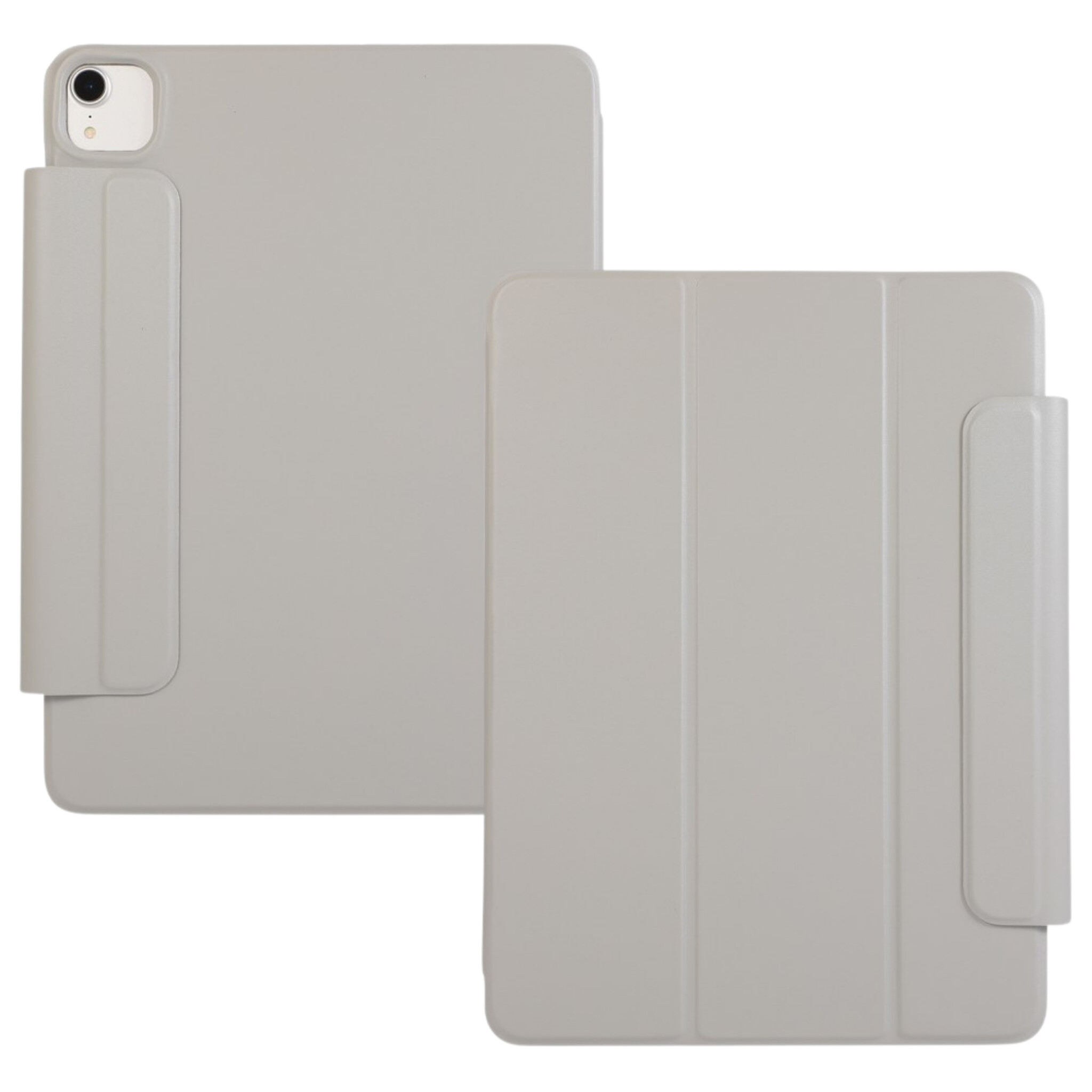 Lunso iPad Air 13 inch (2024/2025) - Tri-Fold Bookcase hoes - Lichtgrijs